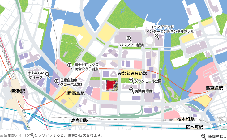 みなとみらい周辺地図